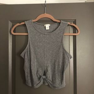 Ribbed Crop Tank w/ knot detail